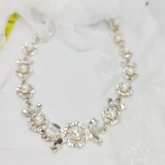 Davids Bridal Belt Wedding Dress Formal Gown Organza Sash Pearls Crystals Champa - Picture 4 of 9